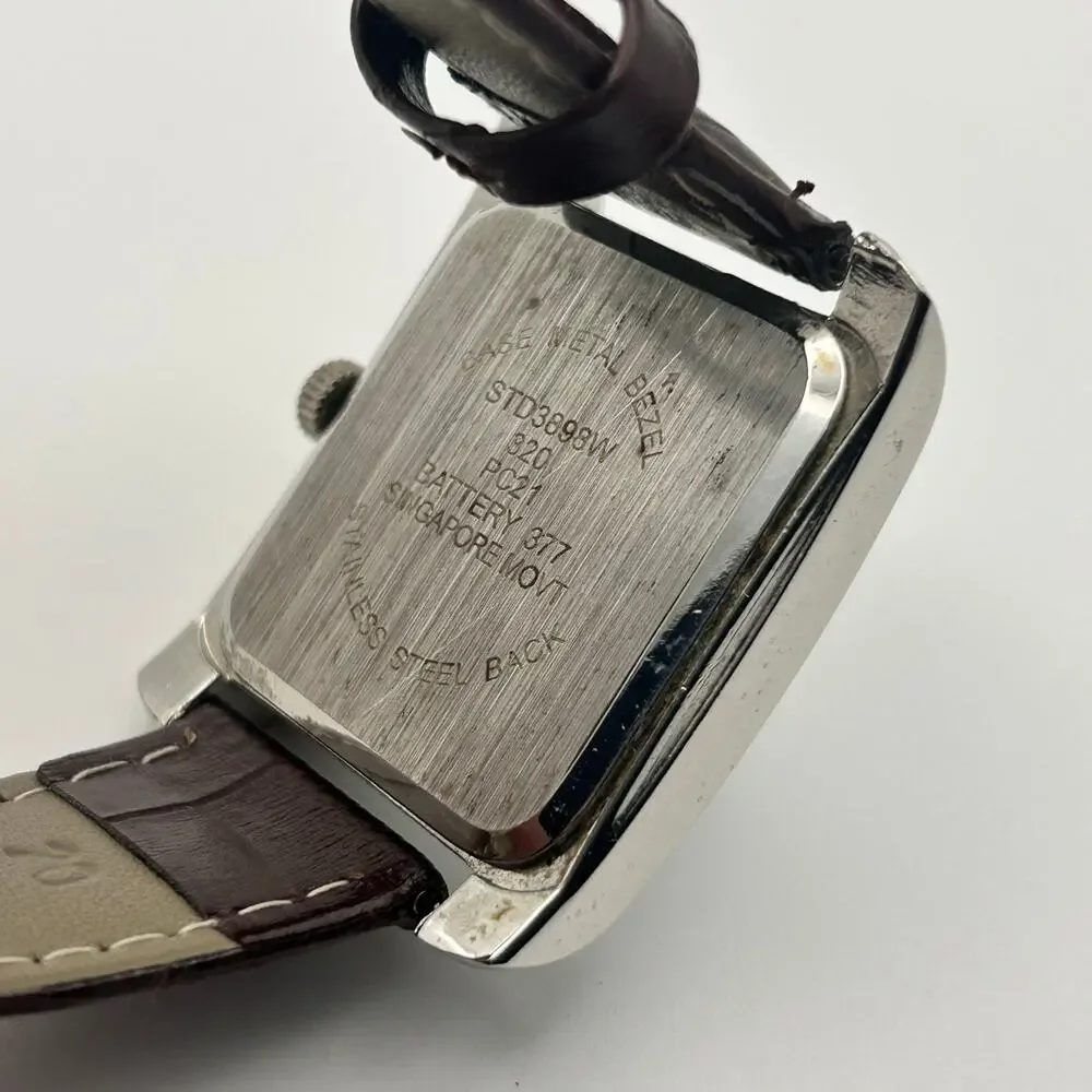 Studio Women's Wristwatch Silver Stainless Steel Brown Leather 32mm Working